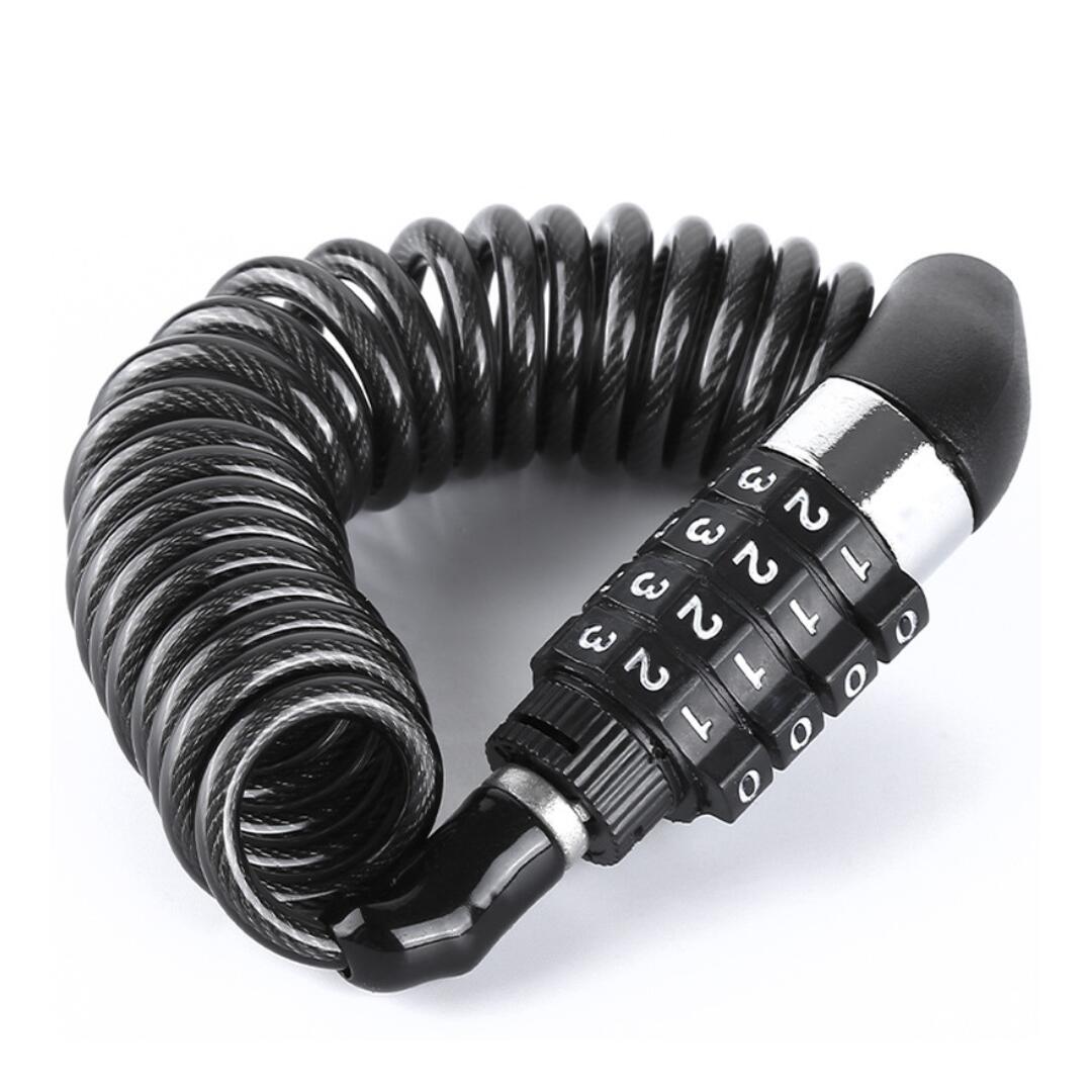 【4/14-17当店全品ポイント5倍！】自転車 鍵 ワイヤー ワイヤーロック ダイヤル式 4桁 長い 小型 コンパクト ヘルメットロック 盗難防止 鍵不要 原付 マウンテンバイク