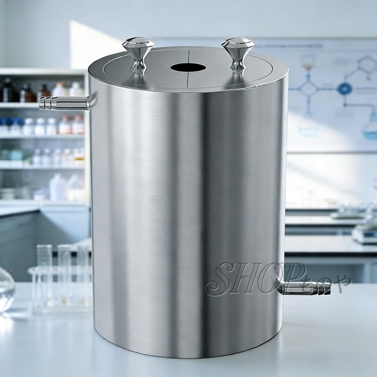 Rakuten - 1.5L 実験室用分散バレル、ステンレススチール製分散混合ドラム（蓋付き）、内径100mm、外径125mm、厚さ12.5mm、実験室用スターラー用