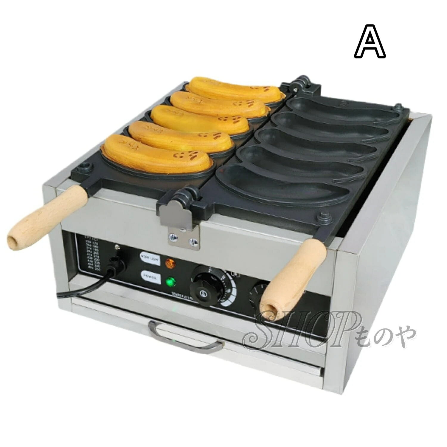 Rakuten - ワッフルメーカー業務用 両面焼きワッフル 焼き機 180°回転 均一加熱 木製のハンドル 50℃～300℃の温度調節が可能 正確な温度制御 テフロン加工のノンスティック デザート作りに最適 クレープなど 活動 スナックストリート