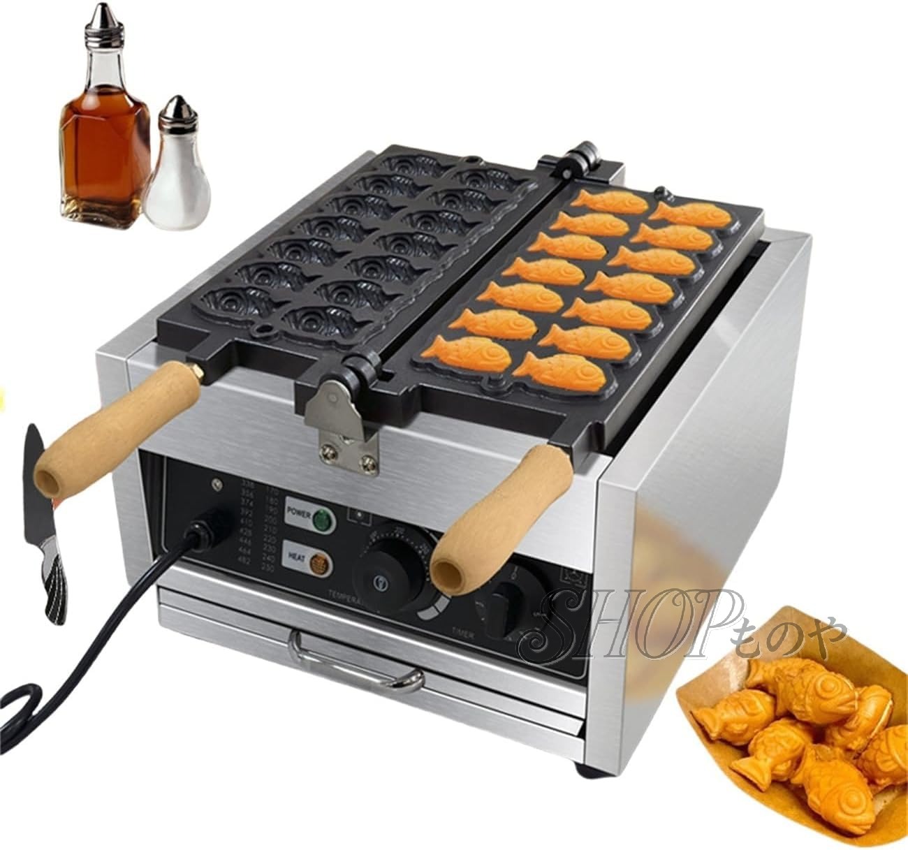 Rakuten - 鯛焼き器 鯛焼きメーカー 業務用 電気たい焼き機 14穴、業務用 電気加熱 鯛焼き 焙煎機、タイ焼き機 アイスクリーム 鯛焼き 焙煎機、均一加熱 三種 焙煎機 (110V)