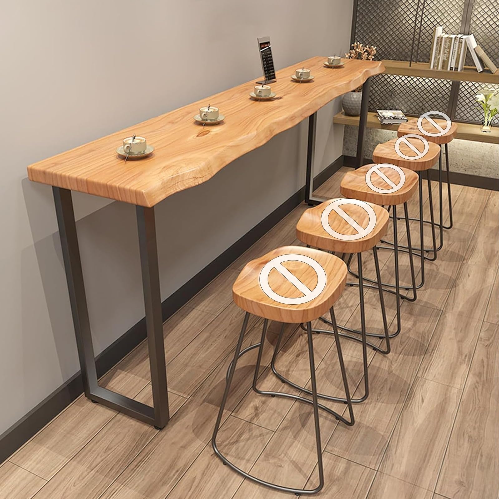 Rakuten - カウンターテーブル キッチンカウンター 机 高さ105CM 厚さ5CM 玄関 木製 細長い テーブル 滑り止めフットパッド付き 耐荷重補強 自宅、レストラン、バーに適しています(160x40x105cm)