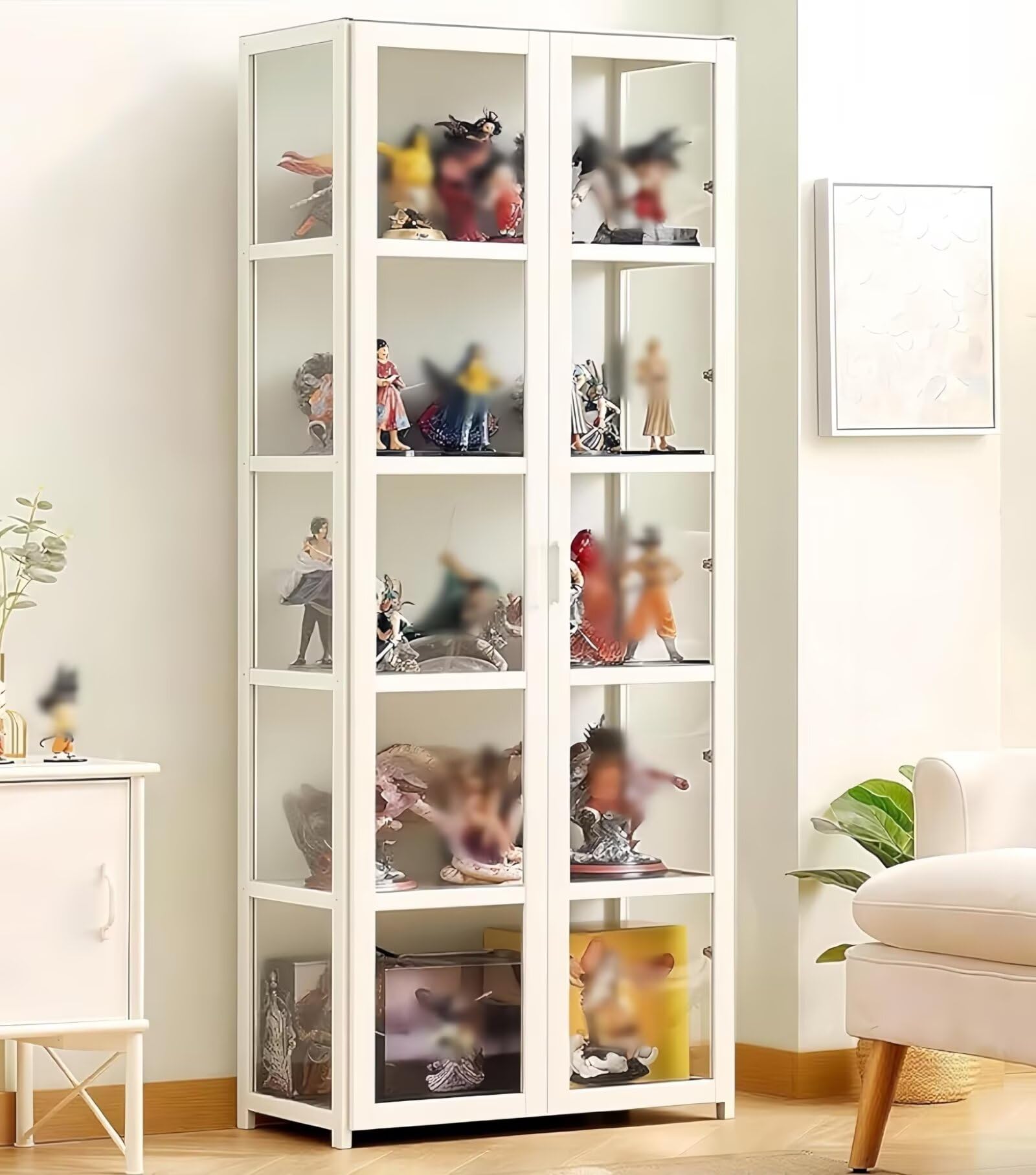 ディスプレイケース ショーケース 密閉防塵設計 フィギュア ディスプレイキャビネット 5段 大容量 62*3..