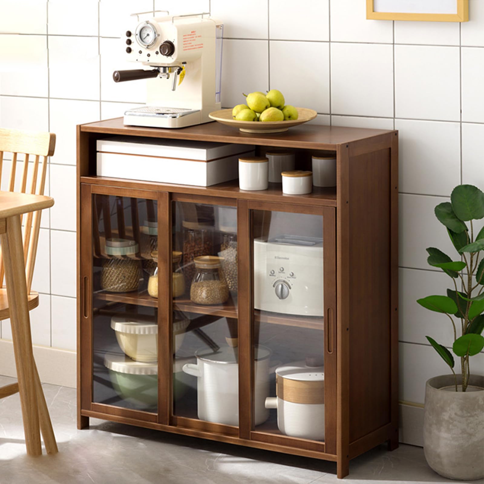 キャビネット 食器棚 キッチン収納 食器収納 一人暮らし ミニ 食器棚 大容量 扉付 安定 防塵 防湿 防虫..