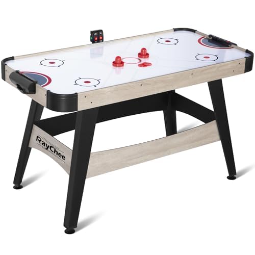 Rakuten - エアホッケーゲーム ボードゲーム 屋内電動エアホッケーゲームテーブル、パック2個、プッシャー2個、強力なモーター、デジタルLEDスコアボード付き、大人と子供に最適、ホームゲームルーム、簡単に設置可能