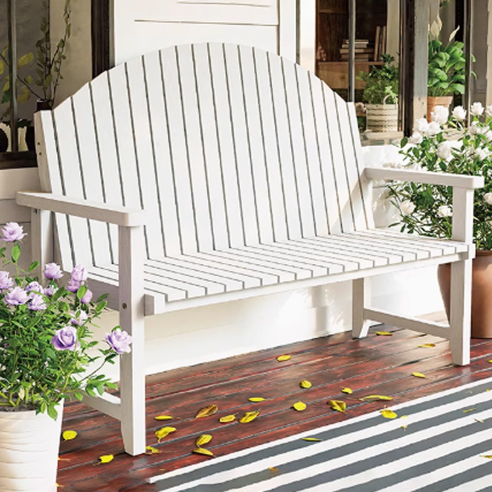 ガーデンチェア 木製 縁台 屋外 防水 ベンチ椅子 屋外 ガーデンベンチ 屋外 アウトドア ベンチチェア 背もたれと肘掛け付き