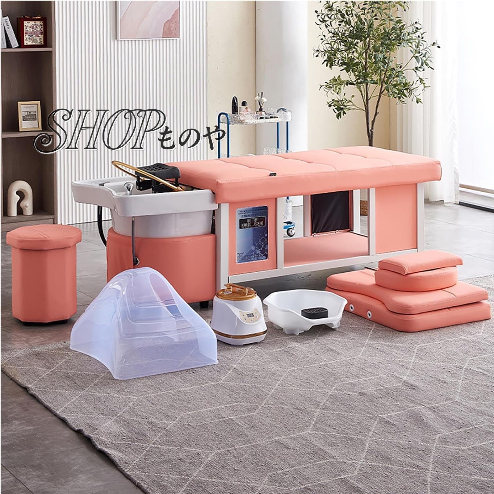 多機能ヘッドケア水循環シャンプーベッド(燻蒸付き)、恒温水循環燻蒸タイシャンプーベッド