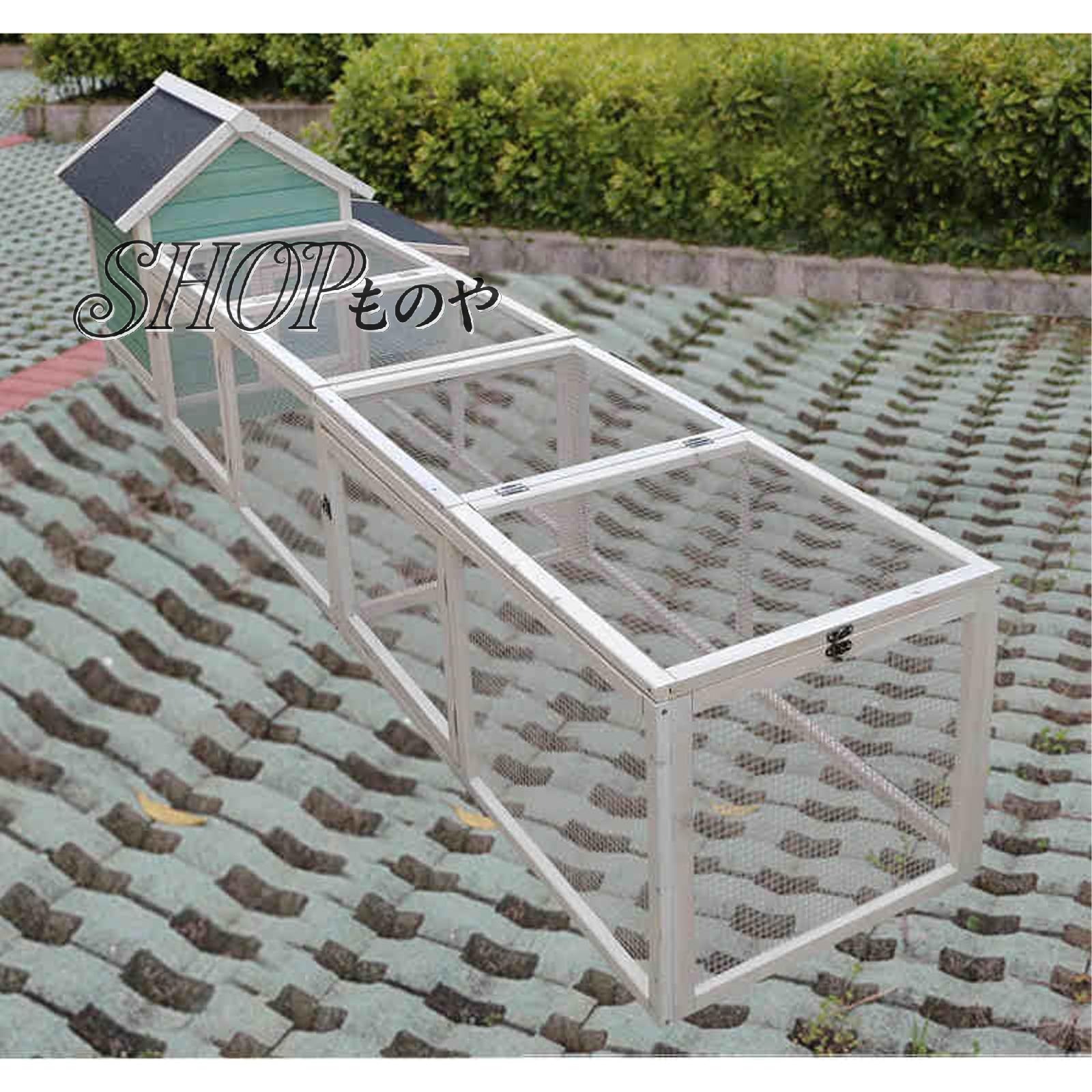 鶏小屋 屋外 大型 木製+亜鉛メッキ鋼製 鶏舎 鶏ペン 屋根付き 高耐久 庭用 農場用 耐候性 防雨 防風性 ..