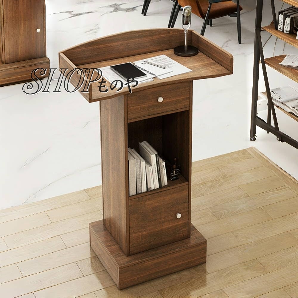 演台 表彰台 講演台 キャスター付き 司会台 演壇受付 講義台 演説台 キャスター付き 落ち着いたおっとりしたデザインの多様な多貯蔵物..