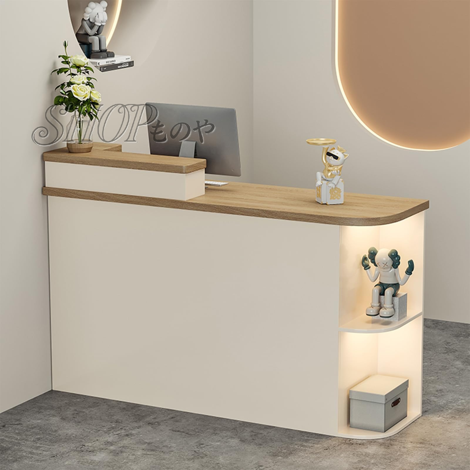 レジカウンター 組み立てレジ台 レジカウンターおしゃれ 受付カウンター 木製のレセプショ レジ係カウ..