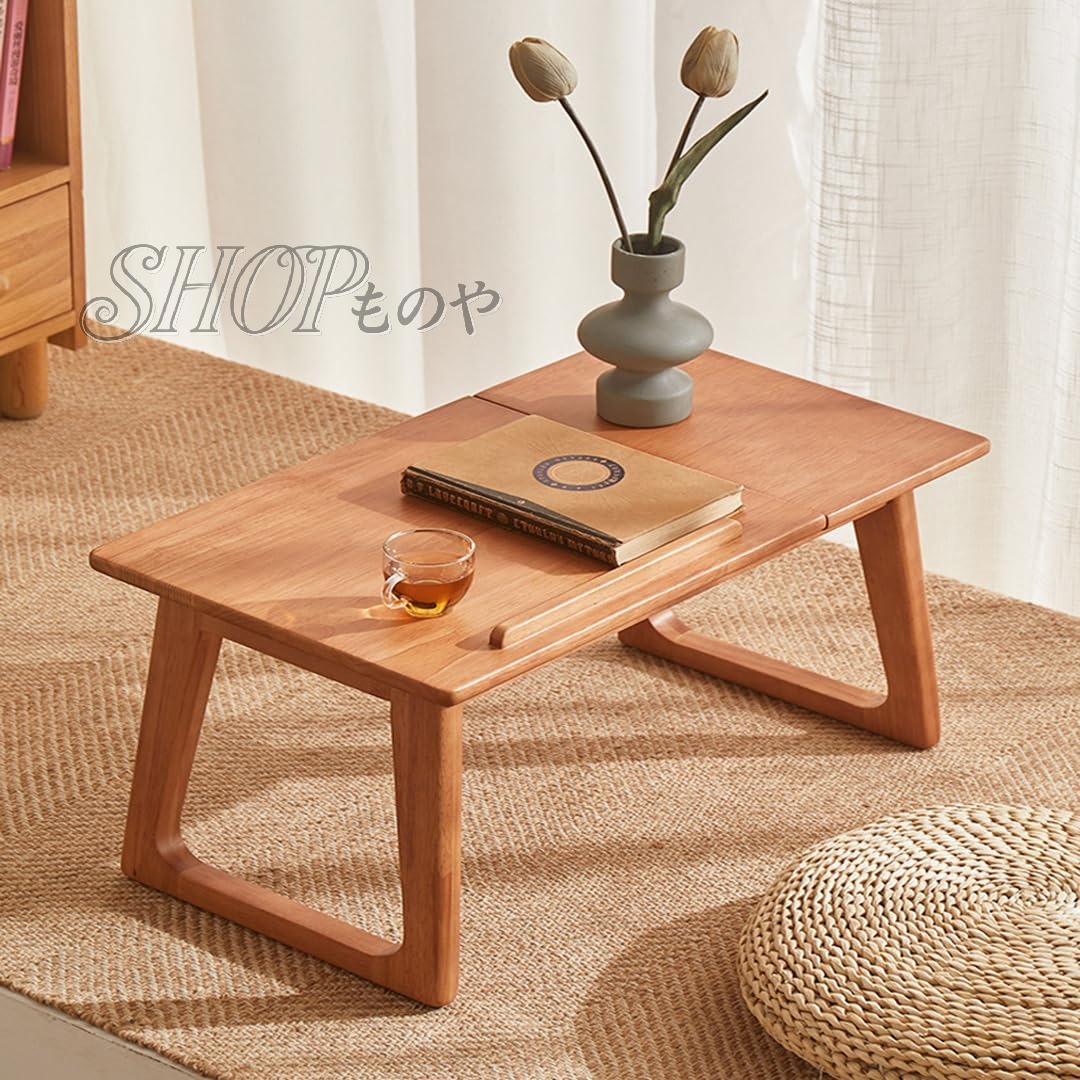 無垢材 コーヒーテーブル 和 フロアテーブル レトロ ローテーブル フローティングウィンドウ 畳 ホーム リビング
