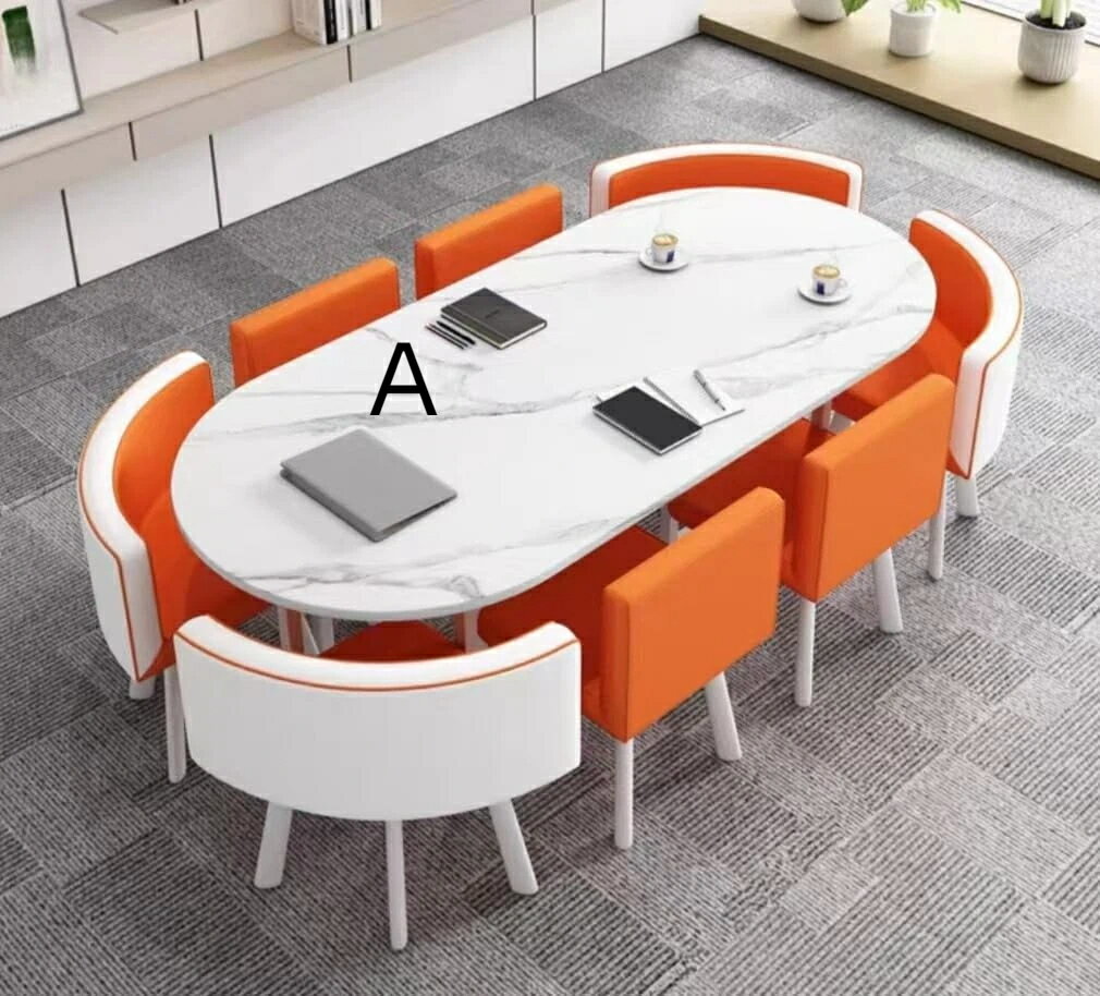 ダイニングテーブルセット 8人用 楕円形 カフェーテーブル 応接セット 食卓セット ダイニングセット ダ..