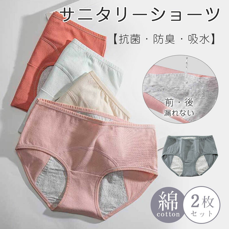 ショーツ サニタリーショーツ 2枚セット 生理用 漏れ防止 ショーツ レディース ジ...