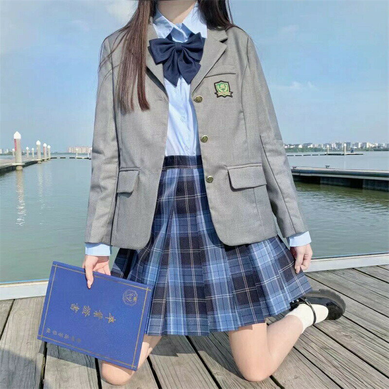 女子高生 制服 リボン ブレザー スカート チェック セット JK 学生 スクール ハロウィン コスプレ ファッション レディース ブラッククイーン女子高生 制服 高校制服 4点セット 学生服 セーラー服 JK制服 cos コス ジャケット お揃い 卒業式スーツ