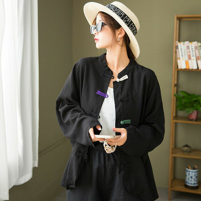 綿麻 シャツ ブラウス レディース 長袖 パンツスーツ 上下セット ワイドパンツ 春 夏 カーディガン カーデ サルエルパンツ リラック 大きいサイズ 体型カバー 無地トップス 前開き 着痩せ きれいめ 薄手 OL通勤 母の日 プレゼント 贈り物 20代 30代 40代 50代 リネン シャツ