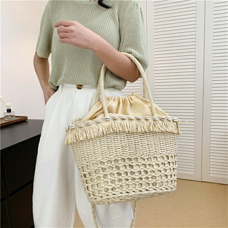 Handbag Type - レディース バック バッグ 鞄 かばん カバン レディース トートバッグ 草編みバッグ 手提げバッグ 麦わらバッグ バッグ 通勤 おしゃれ 大人 お出かけ かわいい 旅行 海 ビーチ 夏 リゾート 送料無料