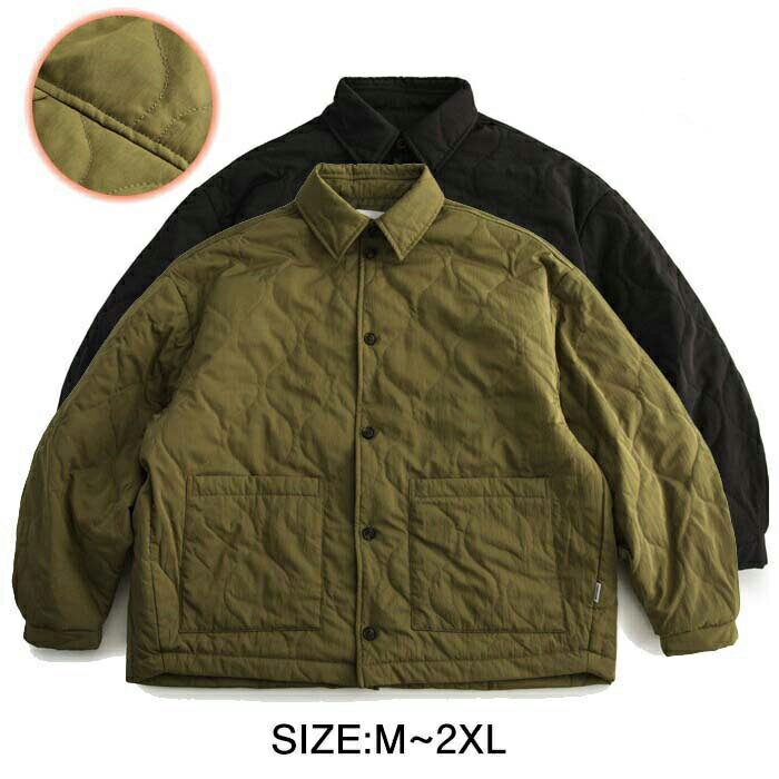 M-2XL 中綿コートメンズ 中綿ジャケット キルティングコート メンズ アウター 冬 冬服 防寒 暖かい あったか 大人 ブルゾン 通勤 カジュアル ギフト プレゼント JACKETキルティング フィールドジャケット 秋冬 男性 ファッション 大きいサイズ