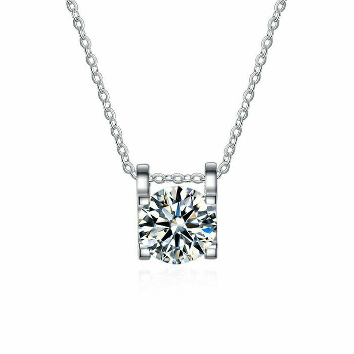 ネックレス ペンダント レディース シンプル ダイヤモンド 一粒 1.0ct 金属アレルギー アクセ