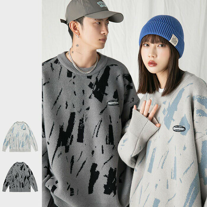 ニット ケーブルニット メンズ 長袖 トップス クルーネック ニットセーター レディース セーター 冬服 オーバーサイズ 韓国 ファッション アメカジ 春 秋 ...