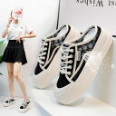 かかとなし スニーカー 厚底サンダル ハーフドラッグ レース 透ける レディース 女性 キャンバス スニーカー 歩きやすい シューズ スリッポン ローカット スニーカー 美脚 春夏