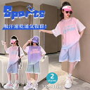 子供服 セットアップ ジュニア 団体服 上下2点セット 女の子 スポーツ トレーニングウエア ユニフォーム 半袖 重ね着 レイヤード カジュアル バスケットボー...