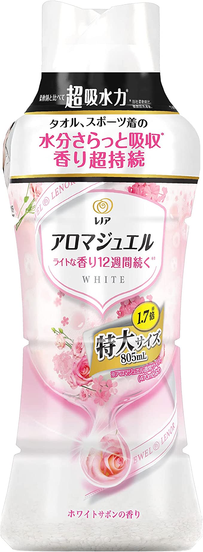 P＆G レノアハピネス レノアハピネスアロマジュエル 香り付け専用ビーズ ホワイトサボン 805ml 本体 (..