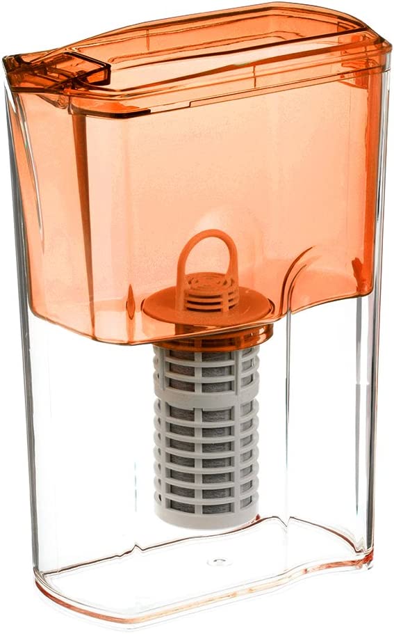 ガイアの水135 ポット型浄水器 1L カートリッジ付き オレンジ (ビビアン マイクロ活性炭 六重構造)【塩素除去 不純物除去】
