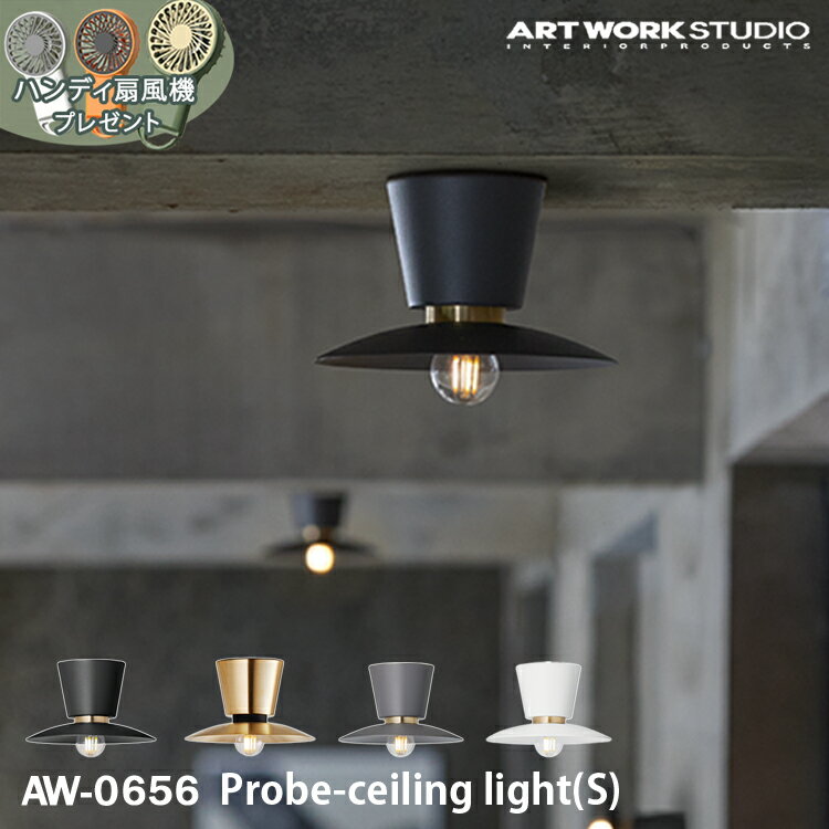 予約特典付き【レビューでプレゼント】Probe-ceiling light (S) プルーブシーリングライト Sサイズ ARTWORK STUDIO アートワークスタジオ 1灯 E17 スチール 真鍮 LED対応 シンプル インダストリアル ライト 天井照明 直付け 天井直付け シンプル モノトーン 玄関 居間