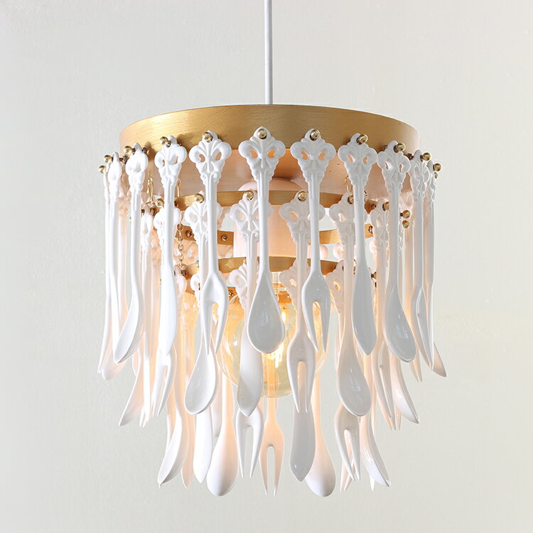 ペンダントライト　NJライティング　 セラミックデザインライト NJP-027GD　 韓国照明 カトラリー　白..