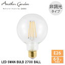 LED電球 95ボール クリア E26 60W相当 6.5W 800lm SWB-LDG6L-G95-27NB 非調光タイプ スワン電器 LEDランプ 天井照明 プレゼント ギフト 贈り物 おしゃれ カフェ レトロ モダン デザイン ランプ アンティーク 店舗 LED SWAN BULB 2700 BALL