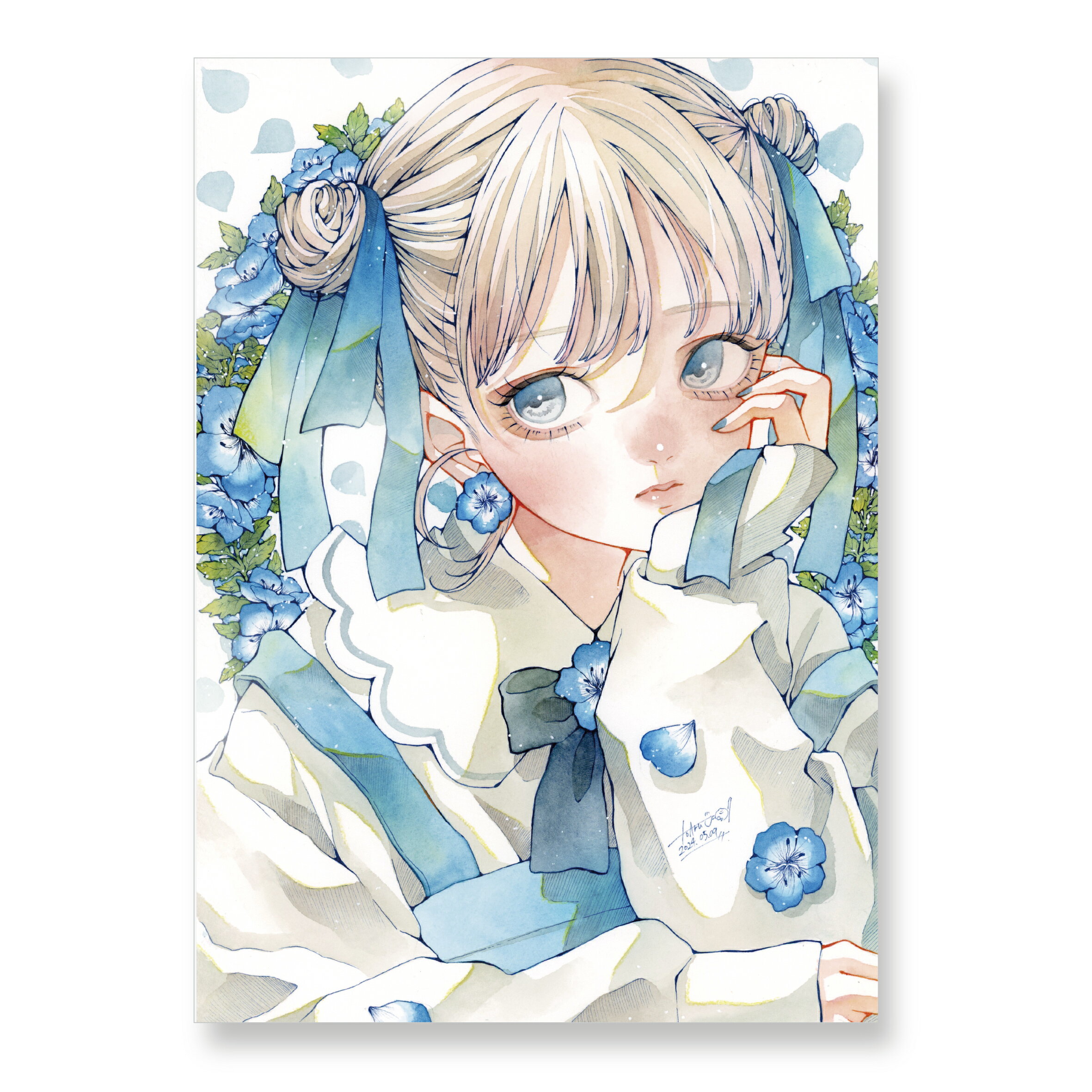 とあるお茶 塗り絵ブック vol.3 線画10枚綴じ A4サイズ 水彩紙 アクリルデネブ 300g 1辺糊付け 297mm×210mm