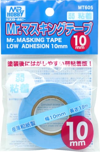 GSI クレオス(GSI Creos) Mr.マスキングテープ 弱粘着 幅10mm ホビー用マスキングテープ MT605 極薄和紙製マスキングテープ 幅：10mm 長さ：18m 接着のりを弱めに調整。 極薄和紙を使用。 【JANコード】4973028929430 【状態】新品 【発送】1〜2営業日で発送（休業日除く）