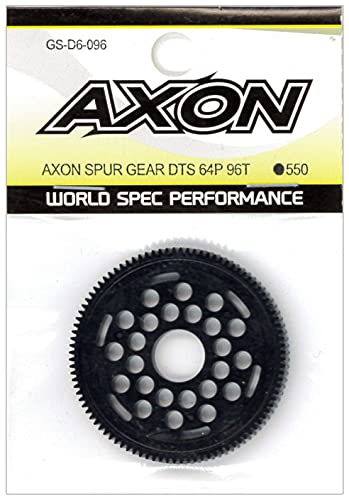 AXON SPUR GEAR DTS 64P 96T GS-D6-096 アクソンスパーギヤDTSシリーズは、妥協なく高次元でローフリクションを追求し、EPR、F1ツーリングカーなどの全ての電動オンロードカーでの使用を可能とするデザインで誕生!! ギヤピッチはTCSシリーズ同様に耐久性と転がり感、そして抜群の加速性能を発揮する64ピッチ。 素材や樹脂充填密度の精度もTCSシリーズ同様にこだわり、高精度、高耐久、超軽量のスパーギヤを完成させました。 EPR F1向けとしては、ギヤ部のローフリクション化と共にボールデフ部も最適化し、極めてスムースかつ滑らない最高のボールデフフィーリングを達成。 そしてツーリングカーでは、特にストックカテゴリーなどで優れた加速と抜群のトップスピードを実現し、驚異のパフォーマンスを達成しました。 「DTSシリーズ」は超軽量ローフリクションスパーギヤとして設計されました。 そのギヤ重量は94枚ギヤでわずかの2.5g!! さらにこれまで成形ギヤとしては成しえなかったマシンカットギヤに匹敵する高精度な仕上がりで、滑らかな加速と抜群のトップスピードを生み出します!! ボールデフにシビアな影響をうけるEPR、F1。 アクソンはデフ全体重量も考慮しデフボールを12個に設定した上で、全てのデフボールが均一にデフプレートに接するようボール位置、各部のクリアランスを最適化。 持続性の高い驚くほどスムースなボールデフを完成!! (Amazon.co.jpより) 【JANコード】4573448240254 【状態】新品 【発送】1〜2営業日で発送（休業日除く）
