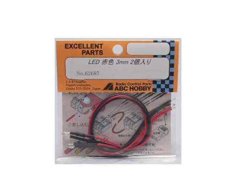 LED 赤色 3mm (2個入) ●ナイトステージを彩る安価なLEDライト ●対応電圧:4.8V~11.1V(直流)、抵抗付きLED 挟角 20~25度 【JANコード】4958489626876 【状態】新品 【発送】1〜2営業日で発送（休業日除く）