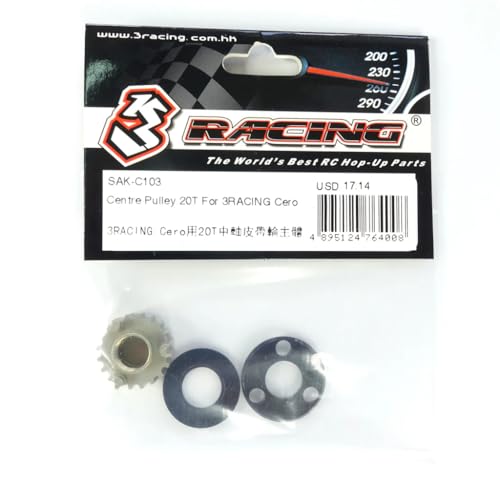 3RACING CERO FWD CERO ULTRA CEROSPORT 車用 センタープーリー20T SAK-C103 ALUMINUM Centre Pulley - 20T For RC 1/10 CERO FWD CERO ULTRA CERO SPORT CAR - 素早い交換が可能な平歯車機能を備えた、シンプルな一体型プーリー - 3RACING CERO FWD CERO ULTRA CEROSPORT 車用 - アルミニウム素材 【JANコード】4895124764008 【状態】新品 【発送】1〜2営業日で発送（休業日除く）