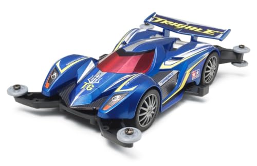タミヤ 1/32 ミニ四駆PROシリーズ No.38 トライゲイル 18638 | ミニ四駆組み立てキット 組み立てが必要なキット。 別途、工具等が必要。 【 3つのとがった形が特徴的なスーパーカーフォルム 】 ミニ四駆レースでも人気のMAシャーシを採用したミニ四駆PROの第4弾がトライゲイル。スーパーカーをイメージしたフォルムは、3を表す｢TRI｣の名前のように左右のフェンダーの先端とノーズをあわせた、3つのとがった形状が特徴的。大型のキャノピーはリヤに向かって急激に絞り込まれ、逆に左右のリヤフェンダーが大きく張り出して、リヤにも3つの独立した形状が見て取れます。また、エッジの効いた造形を引き締めるステッカーはメタリック調。ノーズやコクピットサイドにカーボンパターンを配してレーシングムードを高めます。さらに、ルーフより低い位置にセットされたリヤウイングがハイスピードマシンであることを主張。シルバーのフィンデザインホイールに、26mmのローハイトタイヤをセットしました 【 駆動効率を追求したMAシャーシ 】 MAとは、Midship AERO(ミドシップエアロ)の略。ダブルシャフトモーターを車体中央に搭載した、ミドシップレイアウトの｢MSシャーシ｣、走行中の気流(エアロ)を特に意識してデザインされた｢ARシャーシ｣。それぞれの優れた特徴を1台のシャーシにまとめあげたのが｢MAシャーシ｣です。もちろん、これまでに蓄積されたレーシングノウハウをいかして、3.5:1のギヤ比を採用、6個の低摩擦樹脂ローラーやリヤスキッドバーを標準装備するなど、走行性能も徹底的に磨き上げました。加えて、一体型のモノコック構造の採用で、組み立てやすさやメンテナンス性もさらに向上するなど、初心者からベテランレーサーまで、また、小さめのコースで行われる街かどレースから、大型の特設5レーンサーキットの公認競技会まで、幅広く対応できるシャーシです 【 基本スペック 】 ●完成時の全長156mm ●全幅97mm ●ダブルシャフトモーター付き ●組み立ては接着剤不要のはめ込み式 【 別にお求めいただくもの 】 ●単3形電池2本 【JANコード】4950344086429 【状態】新品 【発送】1〜2営業日で発送（休業日除く）