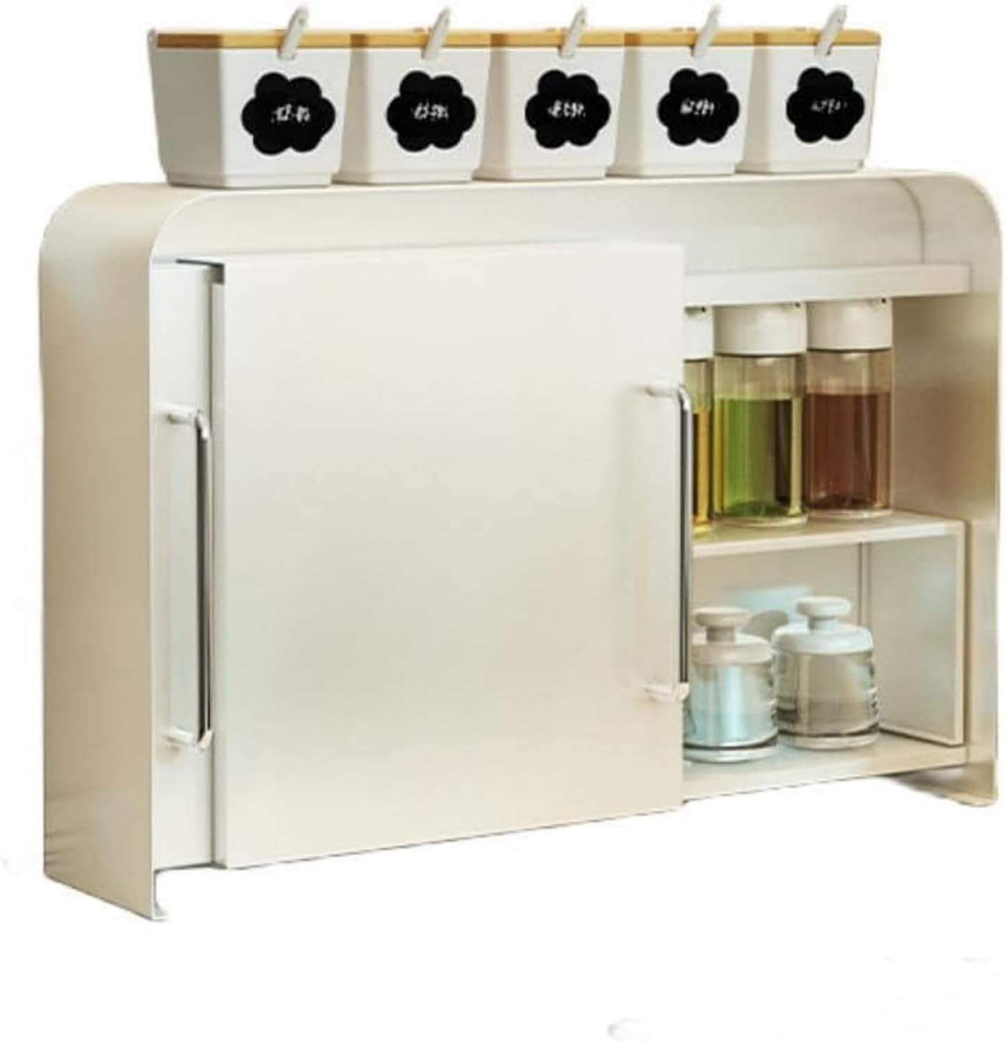 ホワイト キッチン収納棚 多機能スパイスラック キッチンツール キッチンラック 着地収納ボックス 大容..