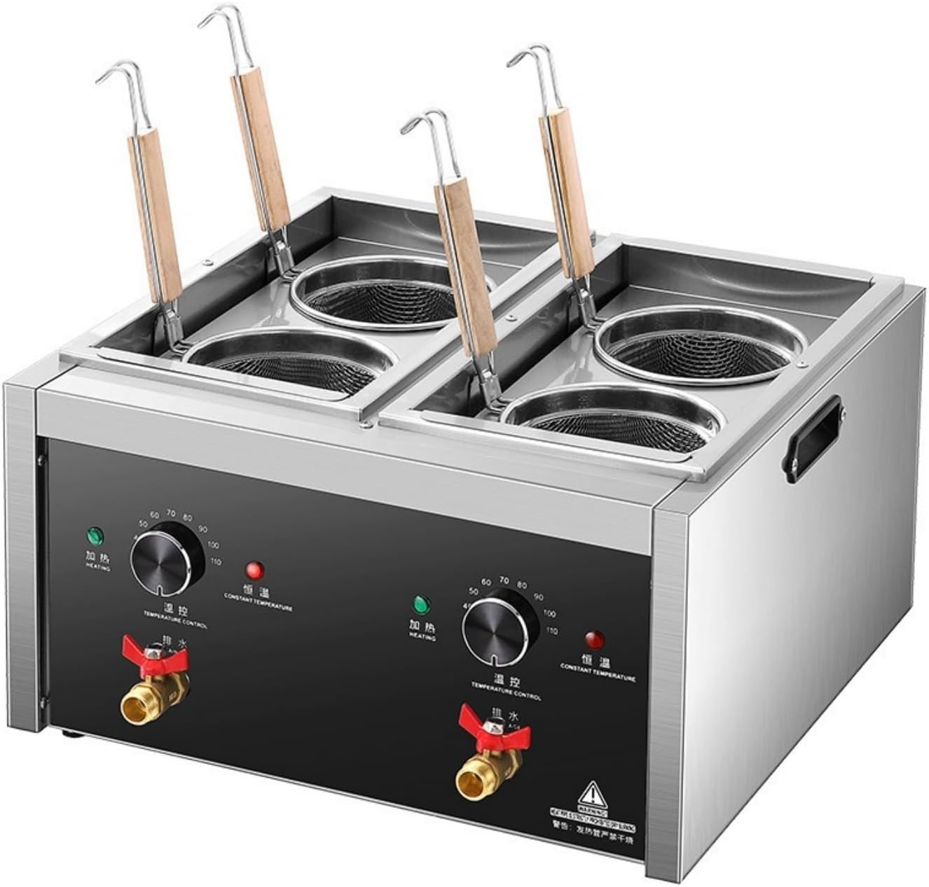 電気式ゆで麺器 業務用/家庭用 多機能調理器 温度調節可能（40-110℃） 保温機能 省エネ設計 防錆ステン..