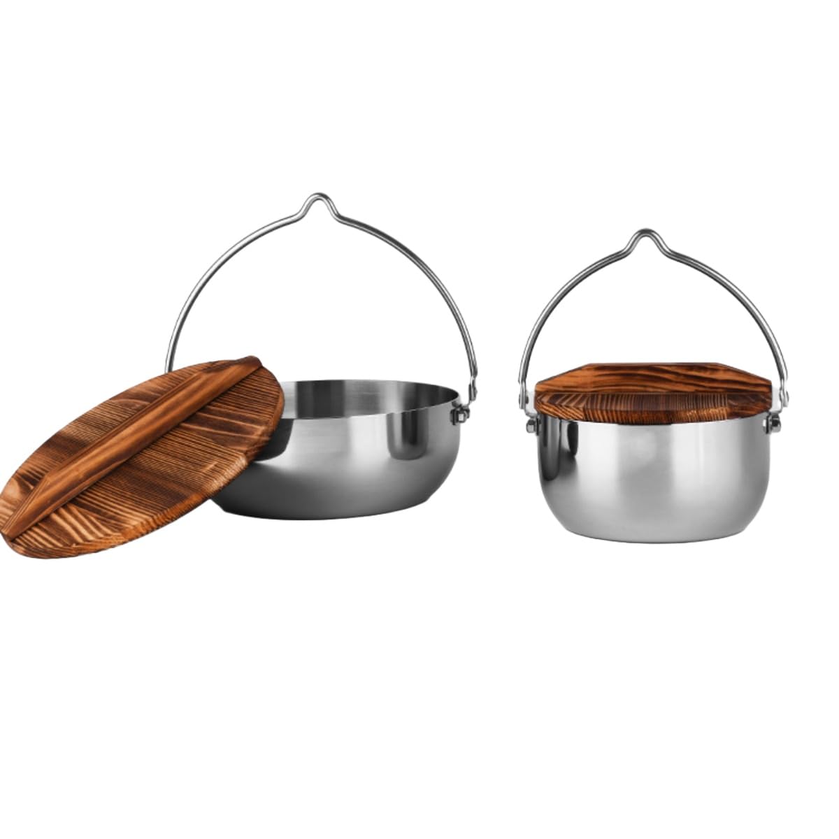 キャンプ吊り鍋、銑鉄製スープポット、多機能鍋、大容量、直火加熱、さまざまなシナリオに適用可能 (24cmタイプA)