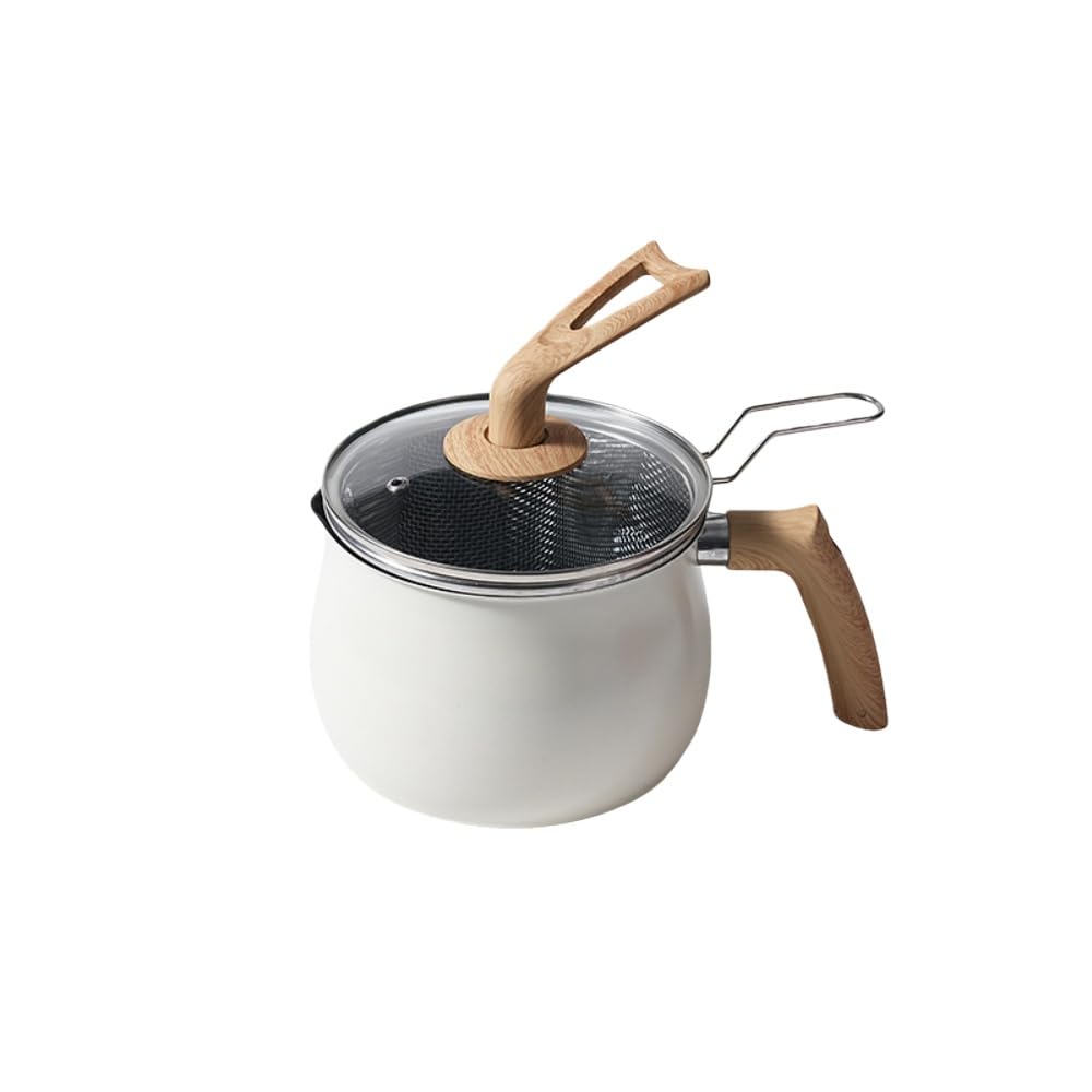 ミルクポット フライヤー 片手鍋 1台で多用途 16cm IH/ガス火対応 小鍋 ミニポット3L ガラス蓋 ステン..