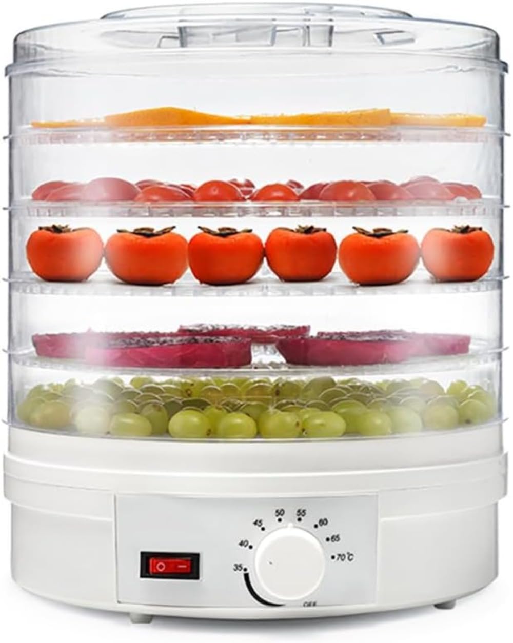 食品乾燥機 食品脱水機 大容量 360度熱風循環 5層 8段階温度調整 高速乾燥 省エネ 使用＆清潔便利 DIY ..