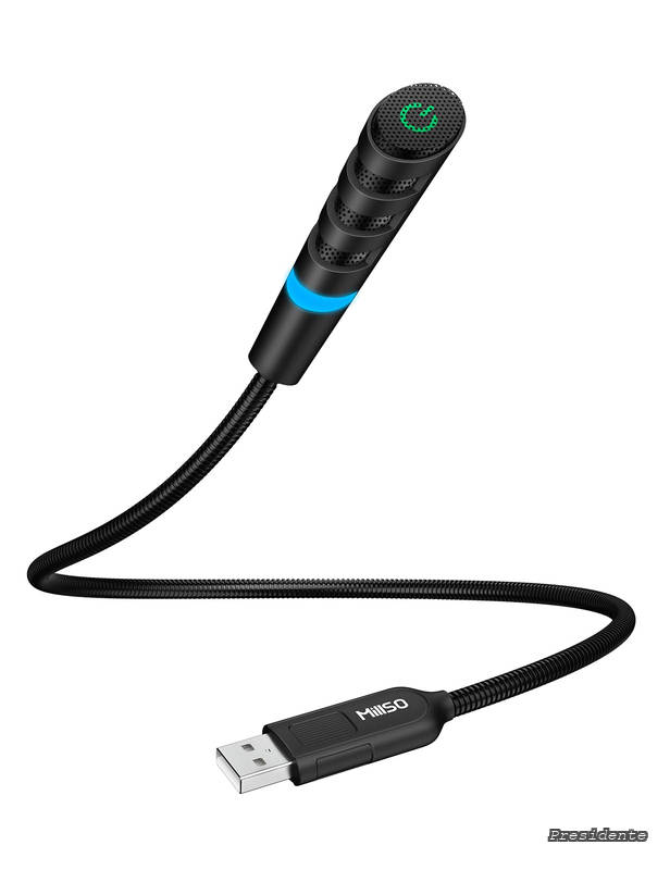 【送料無料】USB PC マイク ミュートボタン ノイズキャンセリング ピンマイク 無指向性 高感度 360°集音 角度調整可能 フレキシブルアーム コンパクト 外付けマイク 有線 多人数 WEB会議 通話 録音に Skype ZOOM You Tube