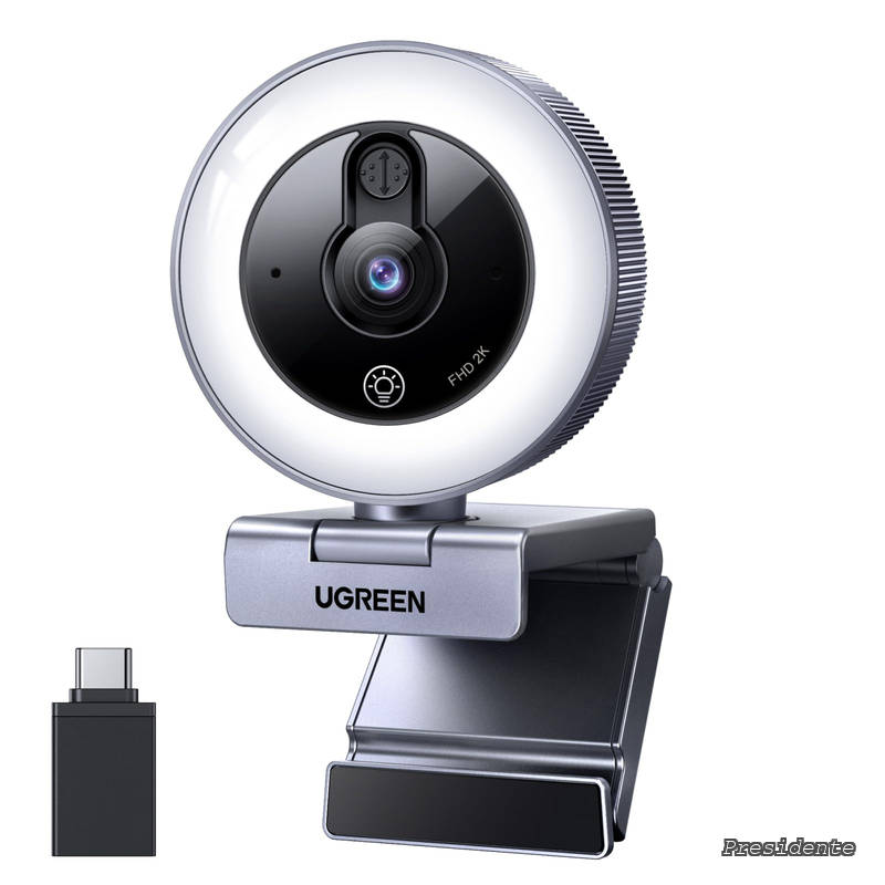 FineCam Lite 2K/30fps PC用ウェブカメラ、PC用フルHD Webカメラ、プライバシーカバー、ノイズキャンセリングマイク、調整可能なリングライト、ライブストリーミング、Zoomストリーミング/Skype/Zoom用 在宅勤務?授業?会議用 Windows 7/8/10/1