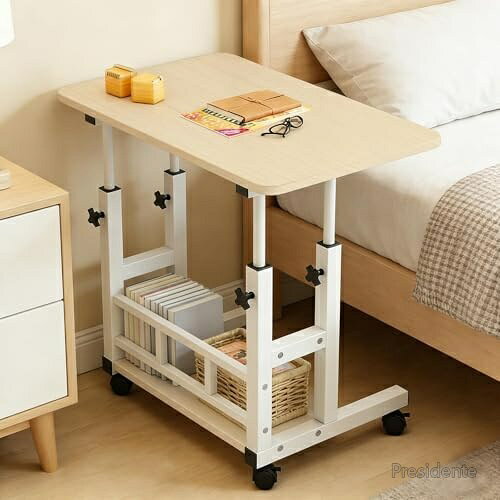 【送料無料】サイドテーブル キャスター付き 昇降式 高さ調節60-90cm ソファーテー...