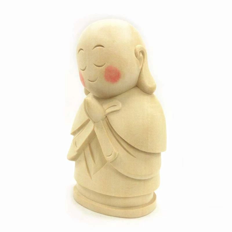 【送料無料】【菩薩】 お地蔵さん（総高15cm、幅9.5cm、奥行7.5cm）桧木製高級木彫り 9452