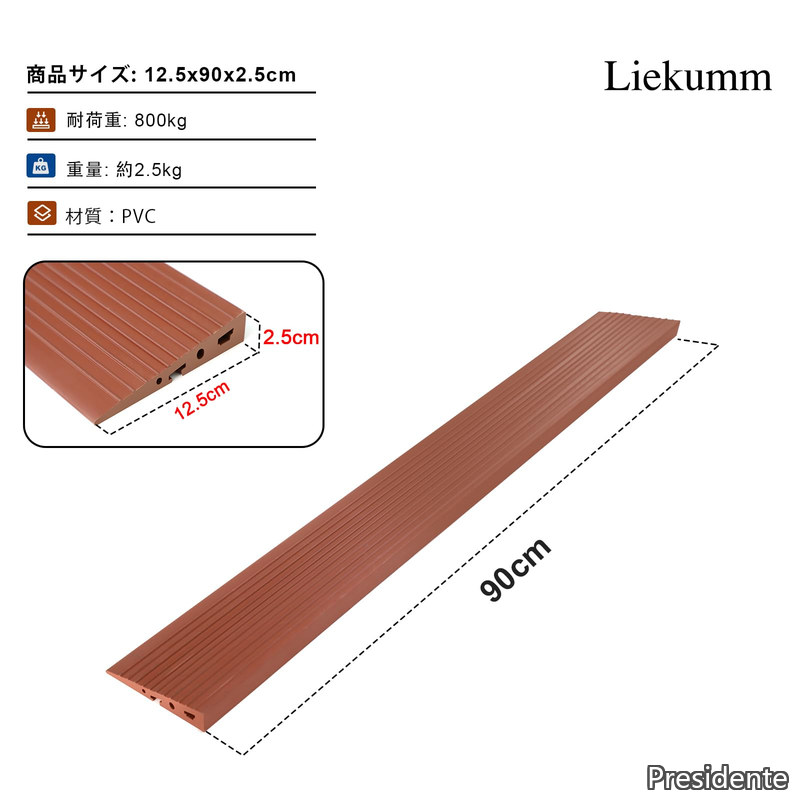 【送料無料】段差スロープ 室内 高さ2.5cm 耐荷重800kg 段差解消スロープ PVC材質 ...
