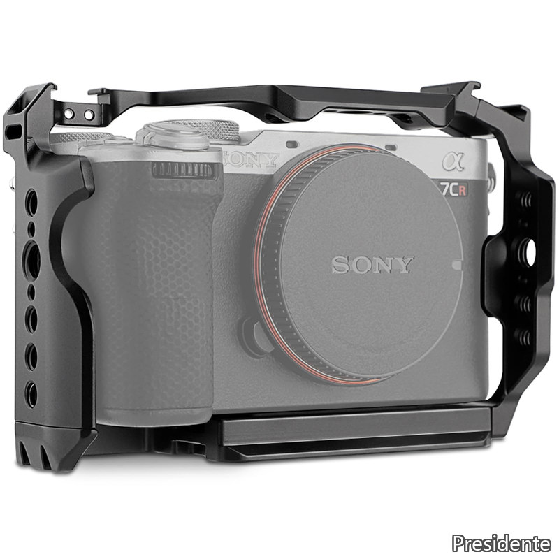 【送料無料】カメラケージ Sony A7C II / A7CR 用、Arca ベース付きカメラ保護フレームリグ、DJI RS スタビライザーと互換性あり - Vlog ビデオ撮影用