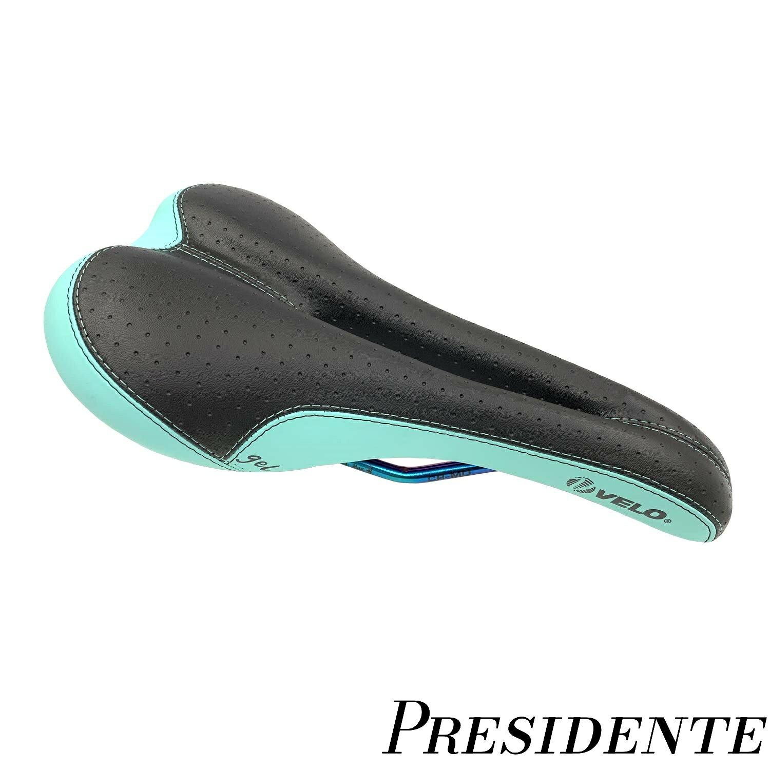 RACER SADDLE LIMITED OIL SLICK RAIL BLACK/CELESTE SL-OTR-M006