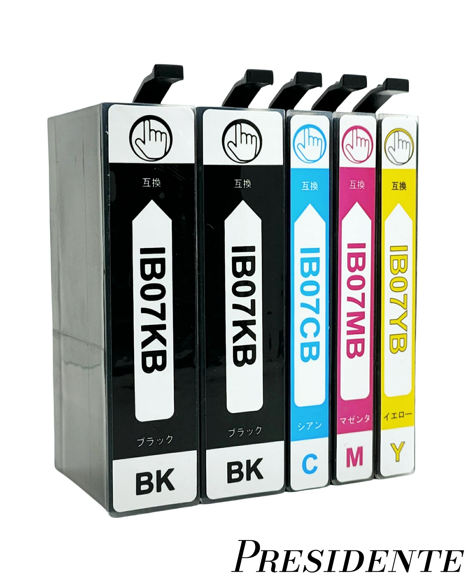 Rakuten - 【まとめ買いで最大500円OFFクーポン!】【送料無料】4色5本セット (KB*2/CB/MB/YB) EPSON用 エプソン 互換インク 大容量 インクカートリッジ 対応機種：PX-M6010F PX-M6011F PX-S6010 ICチップ搭載 IB07KB IB07MB IB07YB IB07CB
