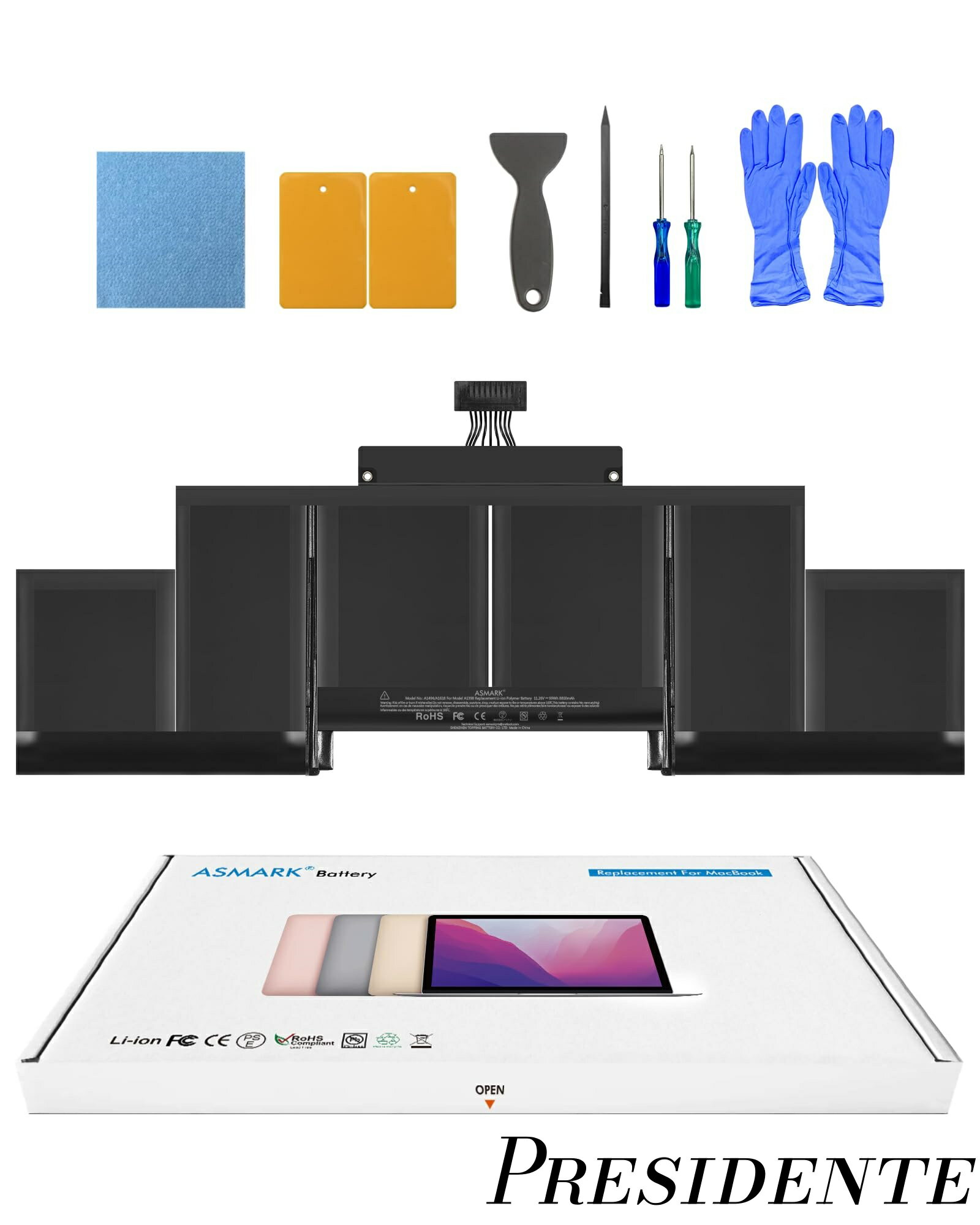 【まとめ買いで最大500円OFFクーポン 】【送料無料】Macbook Pro A1398 バッテリー 交換 適用 15インチ (Mid 2015 Mid 2014 Late 2013) A1494/A1618 バッテリー Retina 15-inch (A1494/A1618)