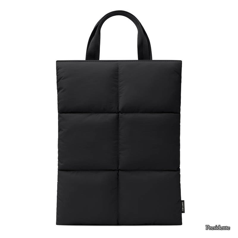 Puffy Pillow Laptop Sleeve Compatible with 16 inch MacBook Pro M4 M3 M2 M1 & MacBook Air 15-in M4 A3241 2025 M3 M2 Nylon Hidden Handle for Mac Black